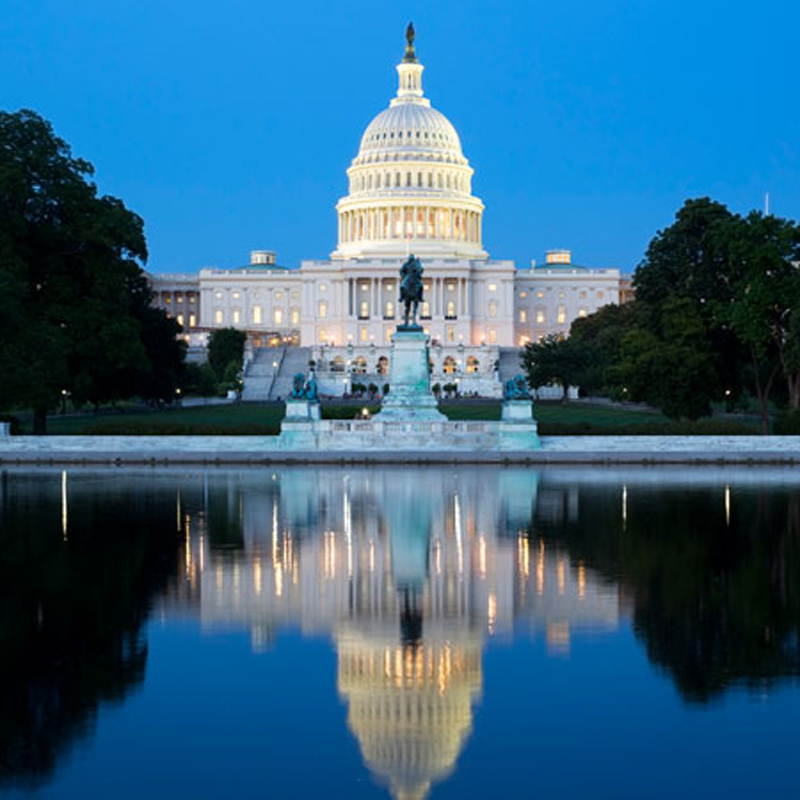 capitol hill and reflection pool